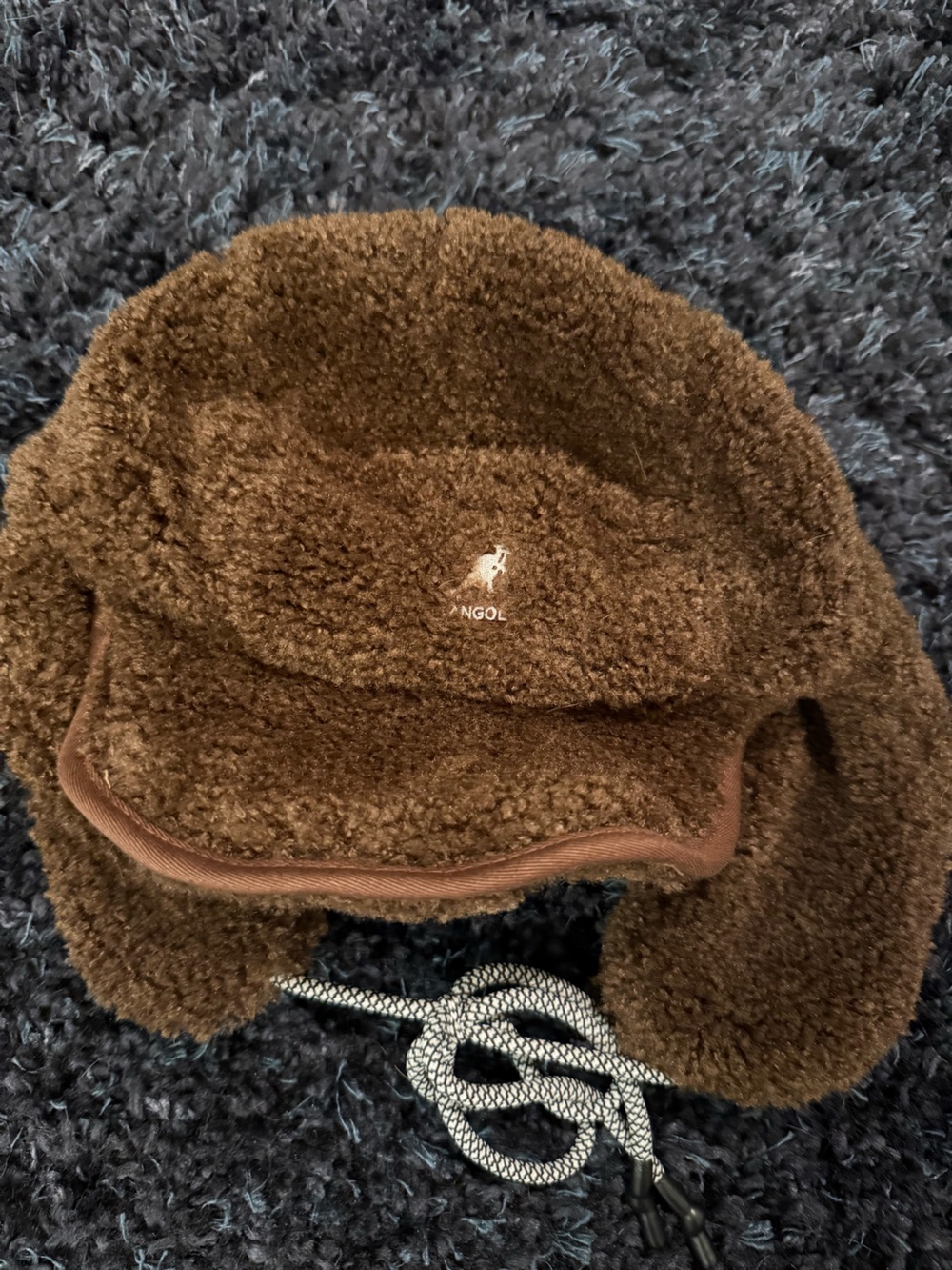 Kangol Brown Faux Shearling Utility Flap Cap